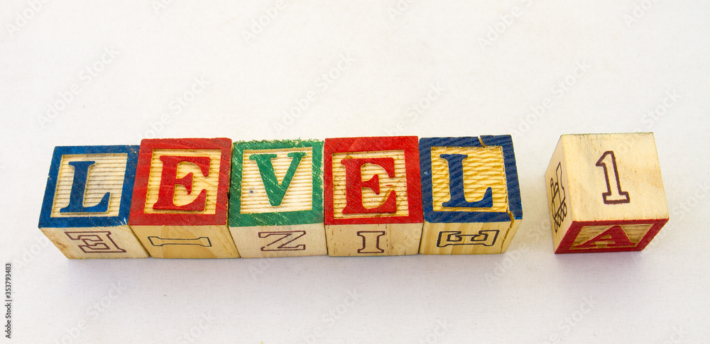 The term level 1 visually displayed on a clear background image with copy space in horizontal format The term level 1 visually displayed on a clear background image with copy space in horizontal format