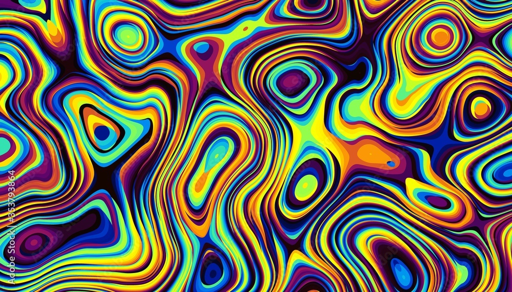 Fototapeta premium Wavy abstract futuristic background
