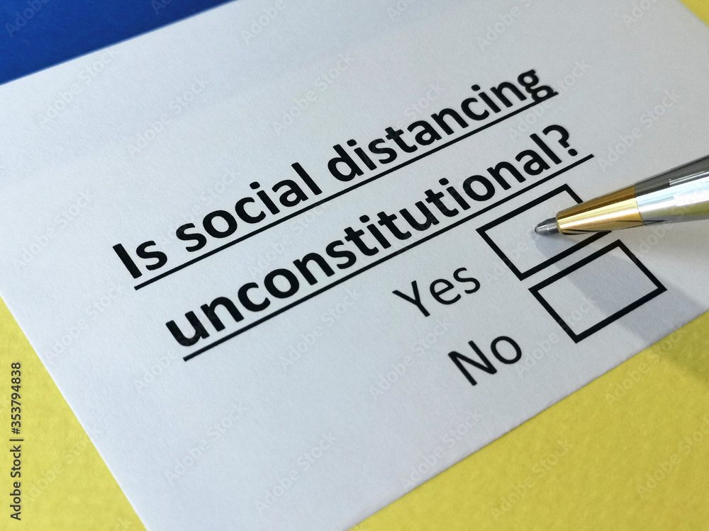 One person is answering question about social distancing. One person is answering question about social distancing.
