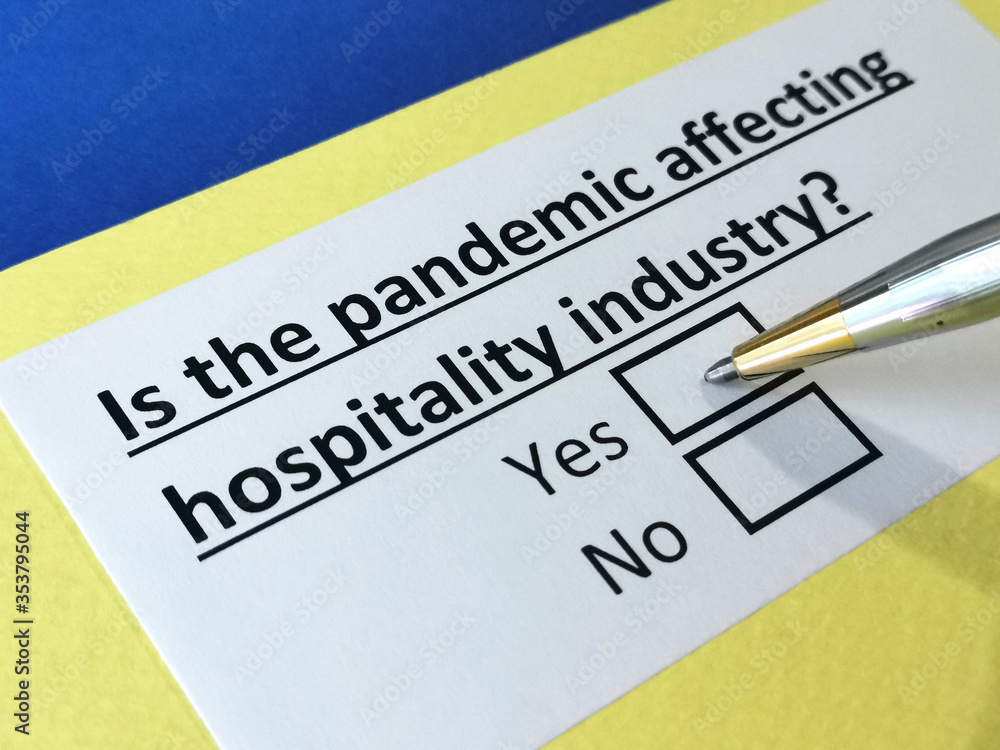 One person is answering question about pandemic effect on hospitality industry. One person is answering question about pandemic effect on hospitality industry.