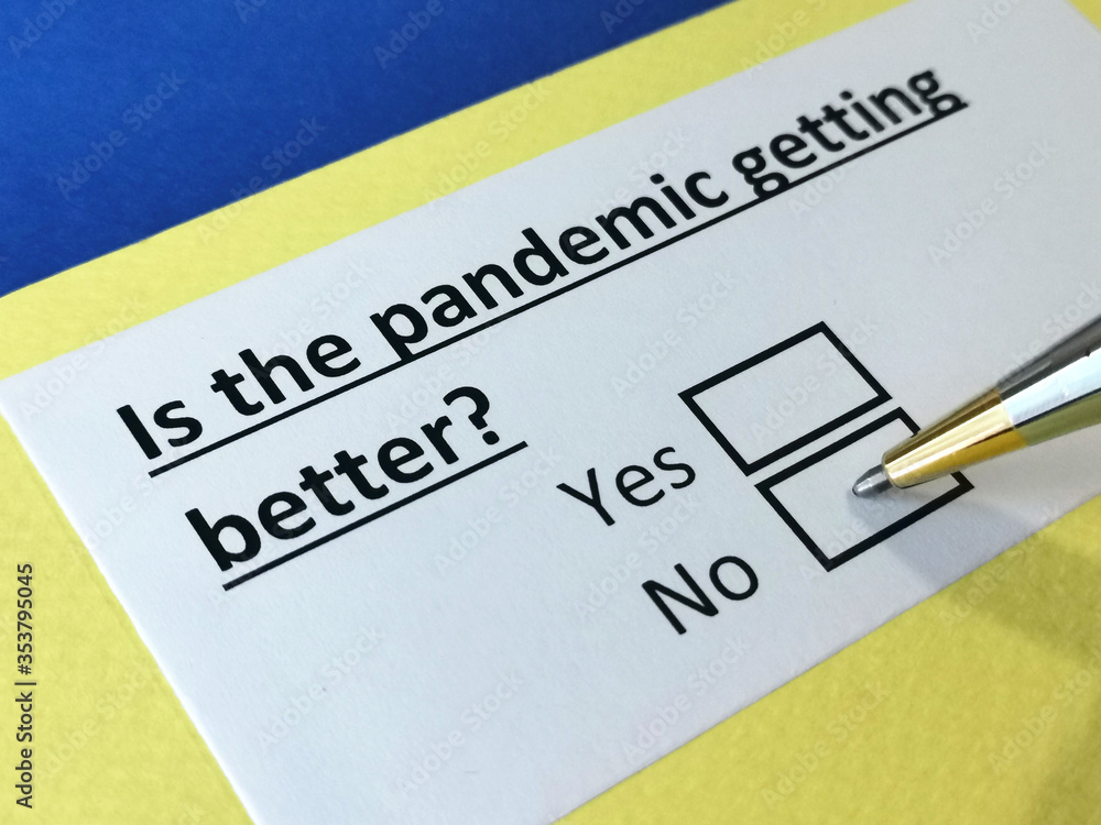 One person is answering question about pandemic. One person is answering question about pandemic.