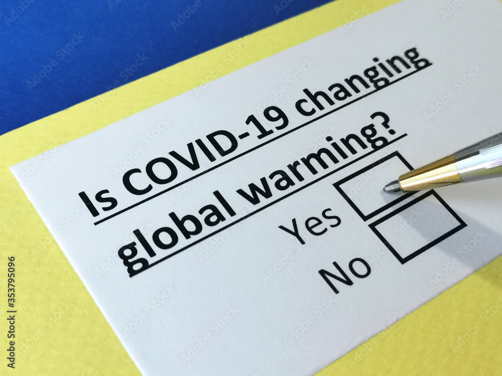 One person is answering question about covid-19 effects on global warming. One person is answering question about covid-19 effects on global warming.