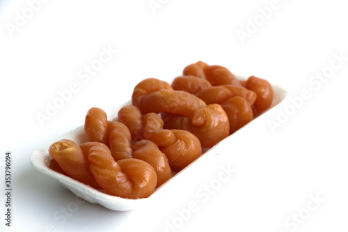 Traditional South African sticky koeksisters isolated on white