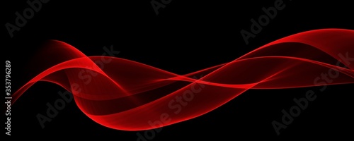 
Abstract red wave curve smooth on black design modern luxury technology background illustration. 