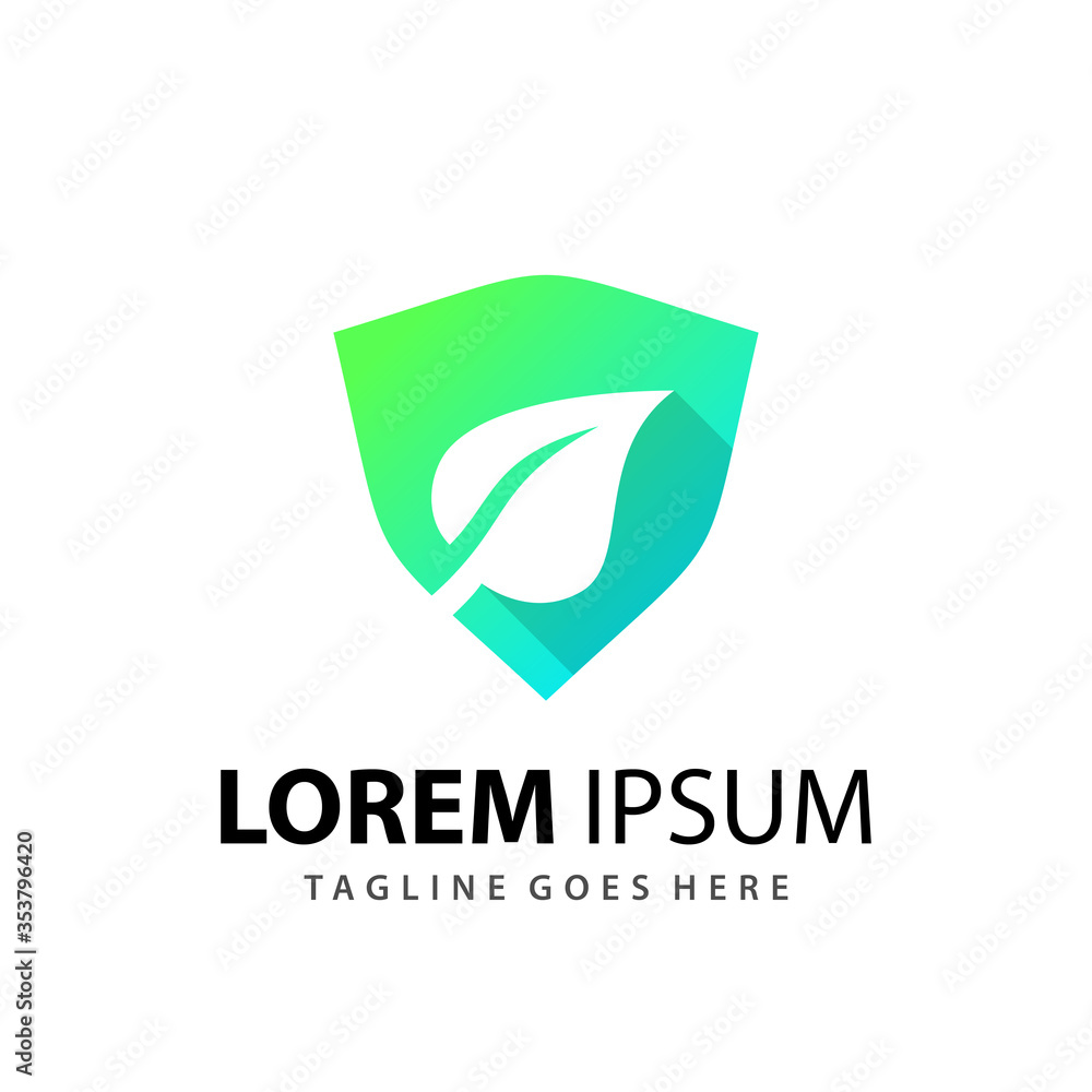 Abstract Gradient Shield Leaf Logo Design Template Premium Vector Abstract Gradient Shield Leaf Logo Design Template Premium Vector
