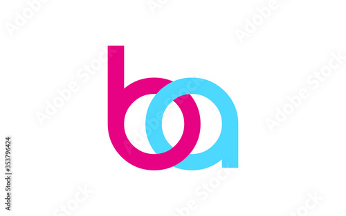 ba or ab Letter Initial Logo Design, Vector Template