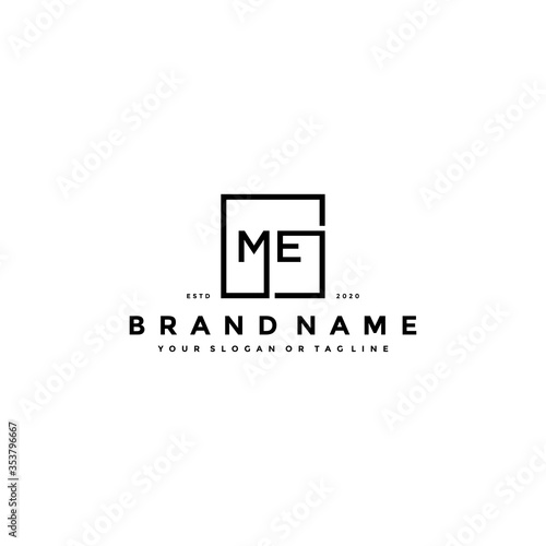 letter ME logo design vector photo