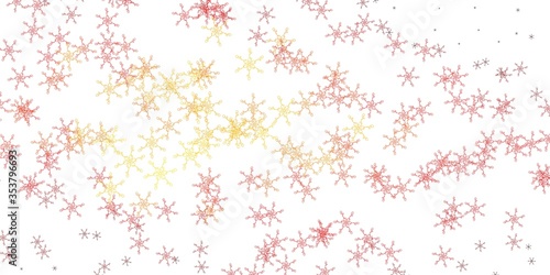 Light Red, Yellow vector pattern with wry lines.