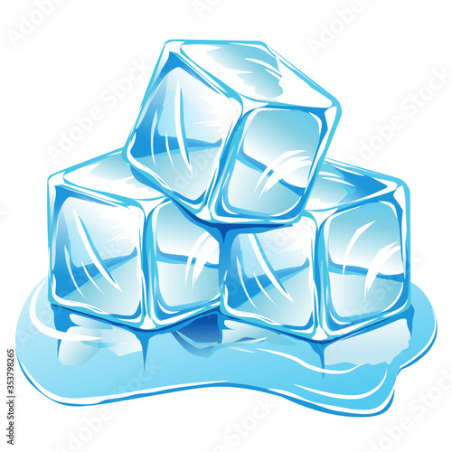a pile of melting ice cubes