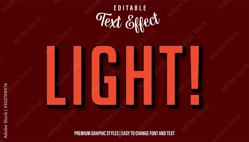 Light - Vintage Style Editable Text Effect Premium EPS
