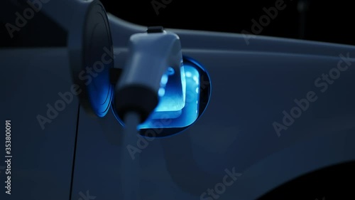 Charging the electric car in the Parking lot