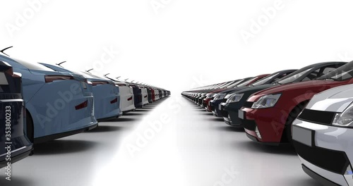 New modern generic cars. 3D rendering.