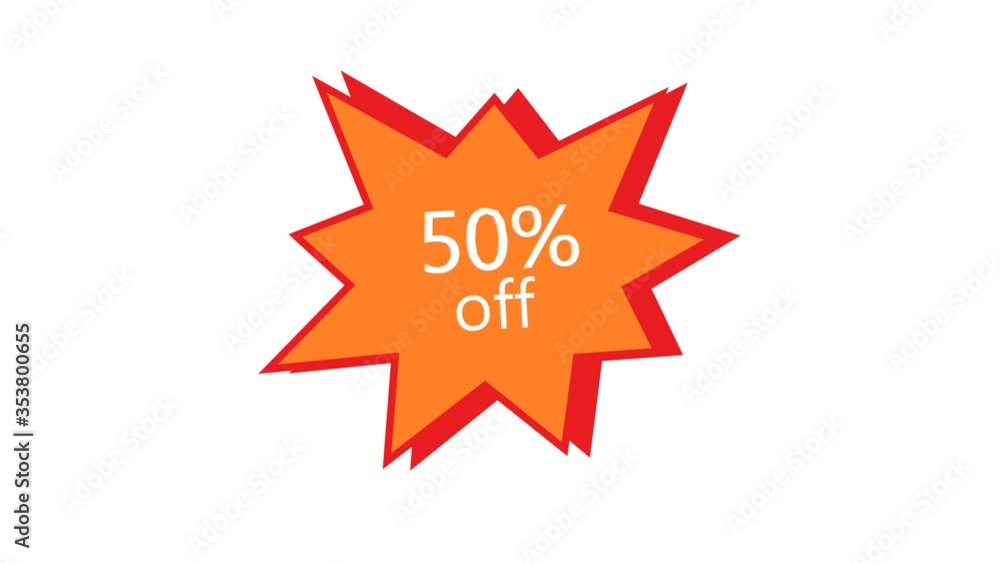 50% OFF Sale Promo Banner Special Offer Sticker. Sale Campaign Red Price Tag. Discount 50% Animation Badge. 50% OFF Sale Promo Banner Special Offer Sticker. Sale Campaign Red Price Tag. Discount 50% Animation Badge.