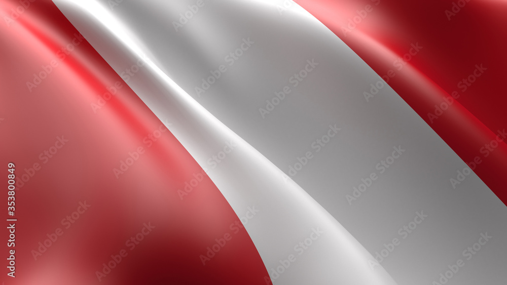 Wavy flag of Peru. Suitable for background graphic resources. 3D illustration
