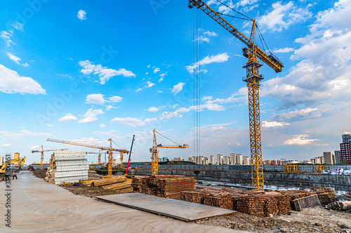 Construction and expansion of the construction site scene in Changchun New District, China