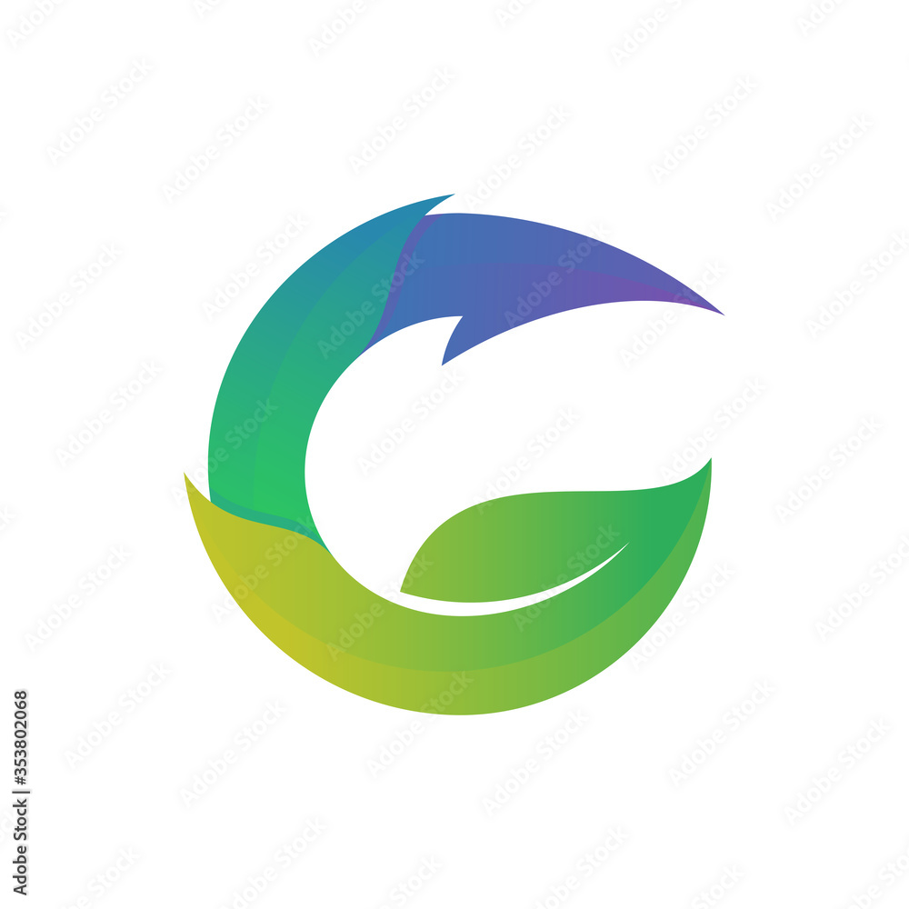 initial letter g with leaf logo vector template initial letter g with leaf logo vector template