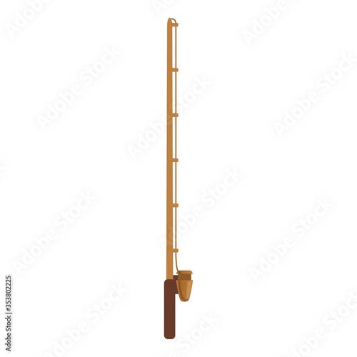 Fishing rod instrument icon. Cartoon of fishing rod instrument vector icon for web design isolated on white background