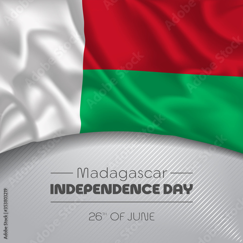 Madagascar happy independence daygreeting card  banner vector illustration