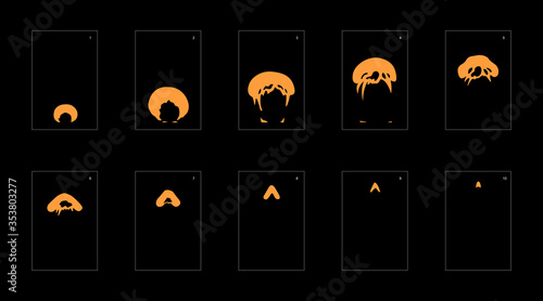Dust explosion effect. Explosion Animation effect. Animation Sprite sheet for games, cartoon or animation. vector style animation effect 1135.