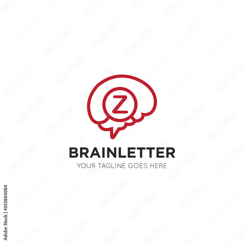 initial leter z brain logo and icon vector illustration design template initial leter z brain logo and icon vector illustration design template