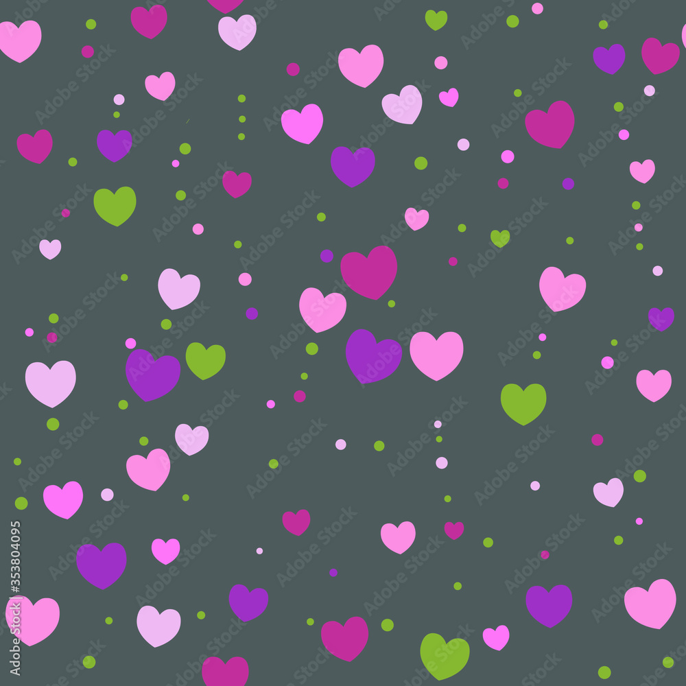 Beautiful Confetti Hearts Falling on Background. Invitation Template Background Design, Greeting Card, Poster. Valentine Day. Vector illustration Beautiful Confetti Hearts Falling on Background. Invitation Template Background Design, Greeting Card, Poster. Valentine Day. Vector illustration
