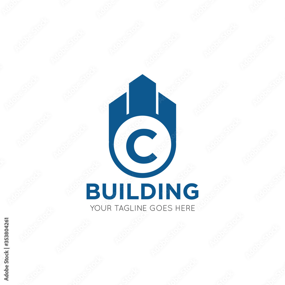 initial letter c building logo vector illustration design template initial letter c building logo vector illustration design template