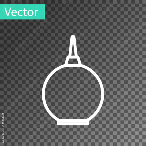 White line Enema icon isolated on transparent background. Enema with a plastic tip. Medical pear. Vector Illustration