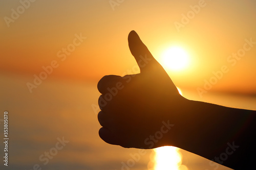 Photo of a beautiful silhouette of a hand