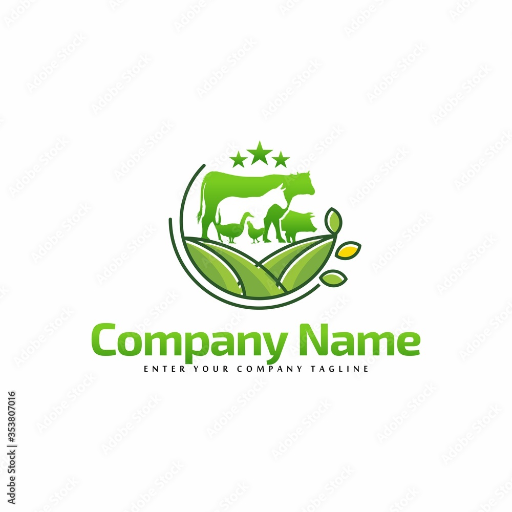 green farm logos Vector Stock Vector | Adobe Stock