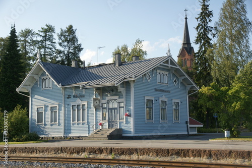 Old railway station in Keuruu, town and municipality of Finland photo