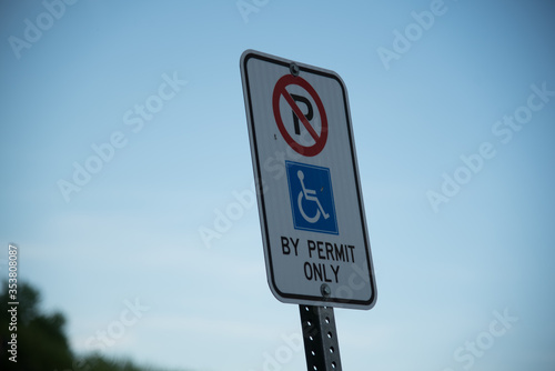 no parking sign disabled permit only