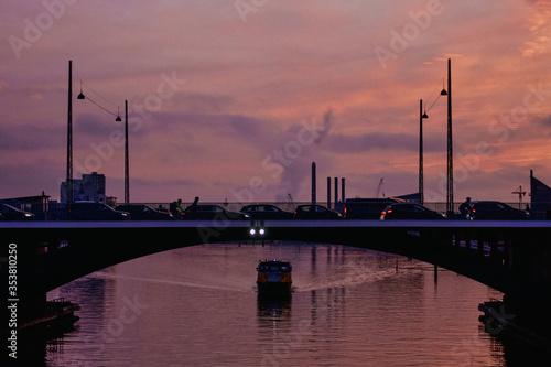 Wallpaper Mural sunset over the bridge Torontodigital.ca