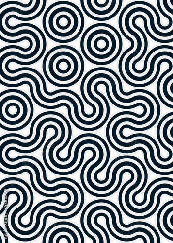 Colour Hehagon Tile Connection art background design illustration