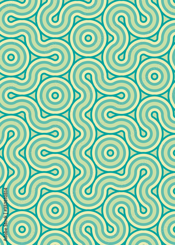 Colour Hehagon Tile Connection art background design illustration
