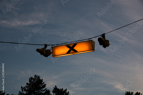 pedestrian crossover in blue sky