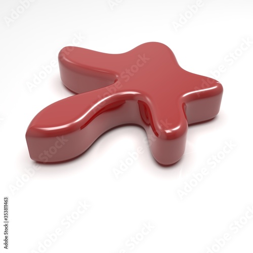 3d image of Bench Red sofa starfish v2