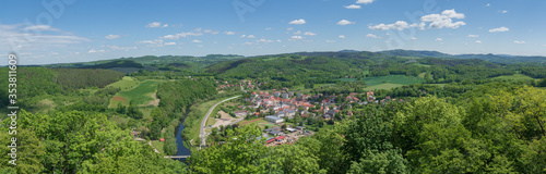Panorama of the city of Wlen - Valley of the Bobr River near Jelenia Gora