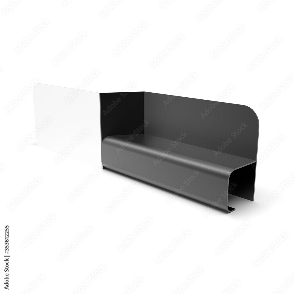 3d image of Double Bench white black v1 3d image of Double Bench white black v1