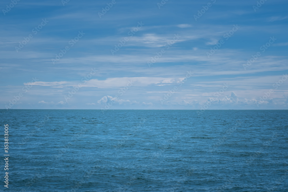 Calm Sea and Blue Sky in Thailand. Background image.