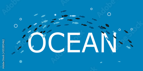 ocean with fish template