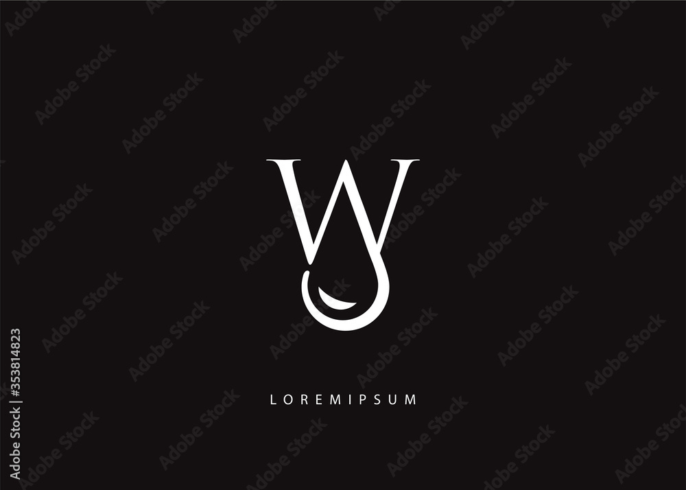 Letter W Drop water. Drop Water Logo Stock Vector | Adobe Stock
