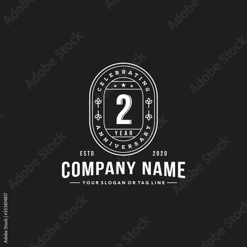 2 Years Anniversary Celebration design vector