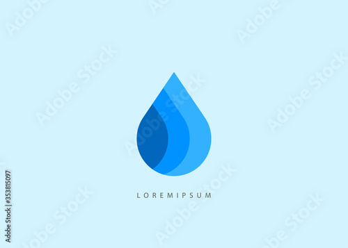 Water logo. Gradient water illustration