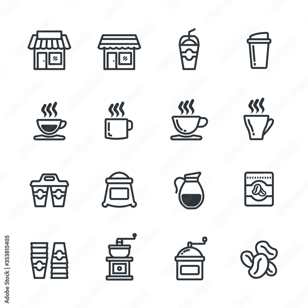 cafe,coffee shop icon set/Flat icon set design, Out line vector icon set for design. cafe,coffee shop icon set/Flat icon set design, Out line vector icon set for design.