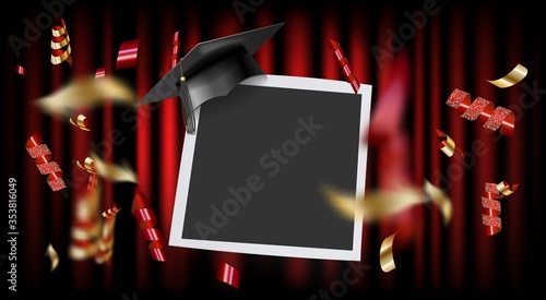 Graduation party photo booth props. Concept for selfie.