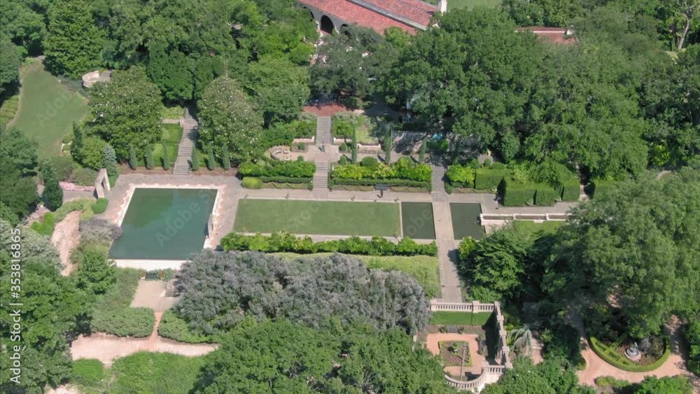 Aerial flying over The Dallas Arboretum And Botanical Garden, Dallas, Texas Aerial flying over The Dallas Arboretum And Botanical Garden, Dallas, Texas