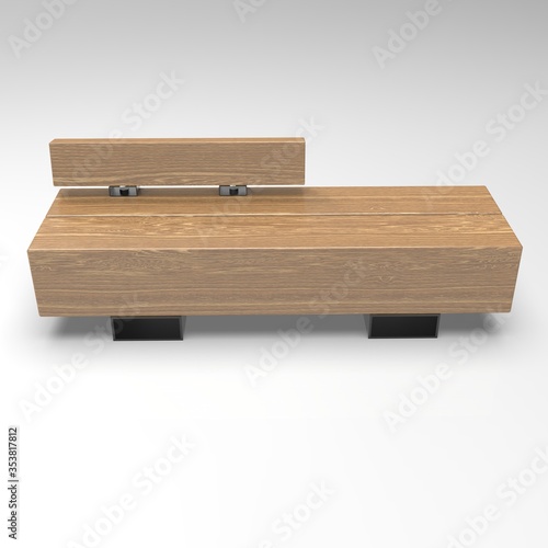 3d image of Bench twoo large sleepers v2