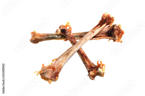 chicken bones isolated on white background