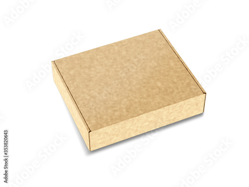 Online Delivery Box Mockup 3D Rendering Design