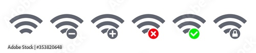 Vector WiFi symbol set. Network signs on white background